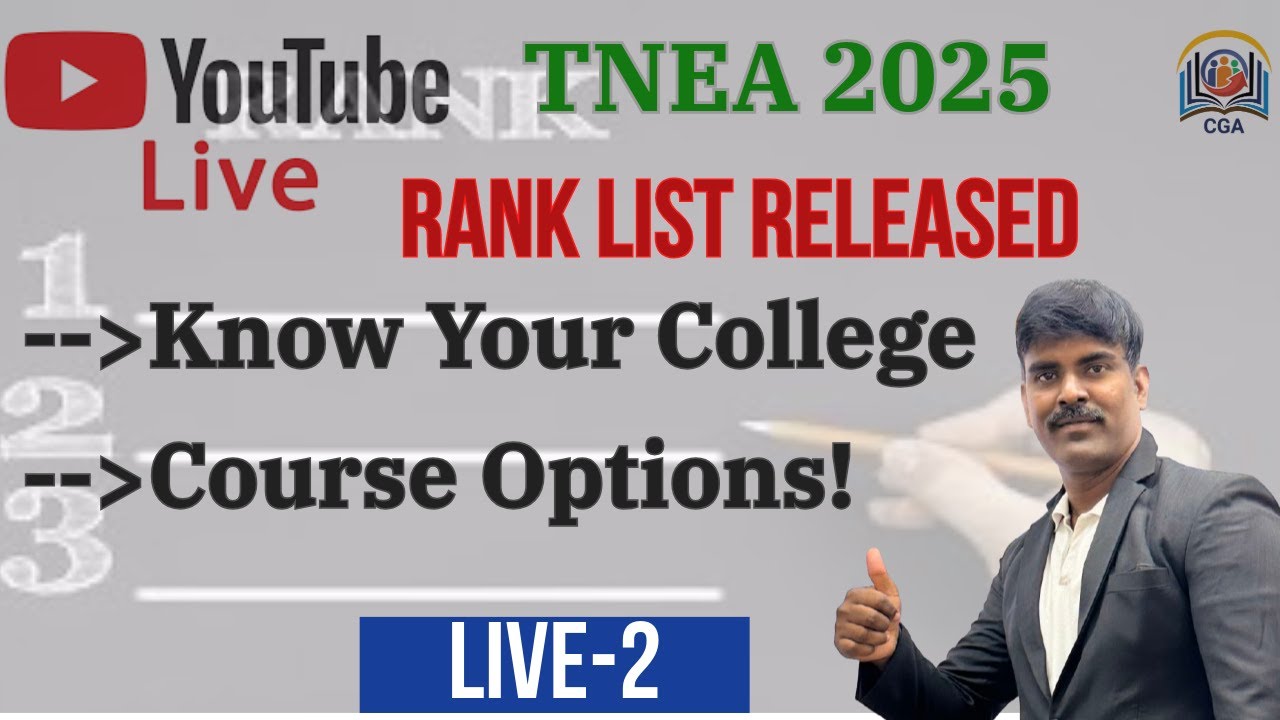 TNEA 2025 Rank List Released 📢 | LIVE-2 Q&A 🔴 | Know Your College & Course Options!