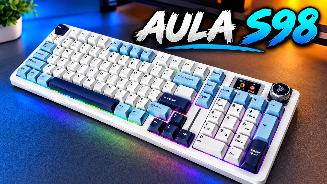 AULA S98 Pro Wireless Mechanical Keyboard (Review, Sound and Light Effects)