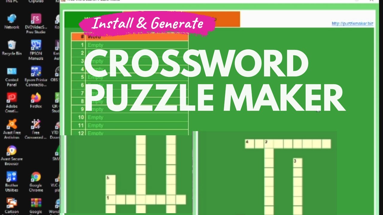 HOW TO INSTALL AND GENERATE CROSSWORD PUZZLE/ CROSSWORD PUZZLE MAKER BASIC TUTORIAL