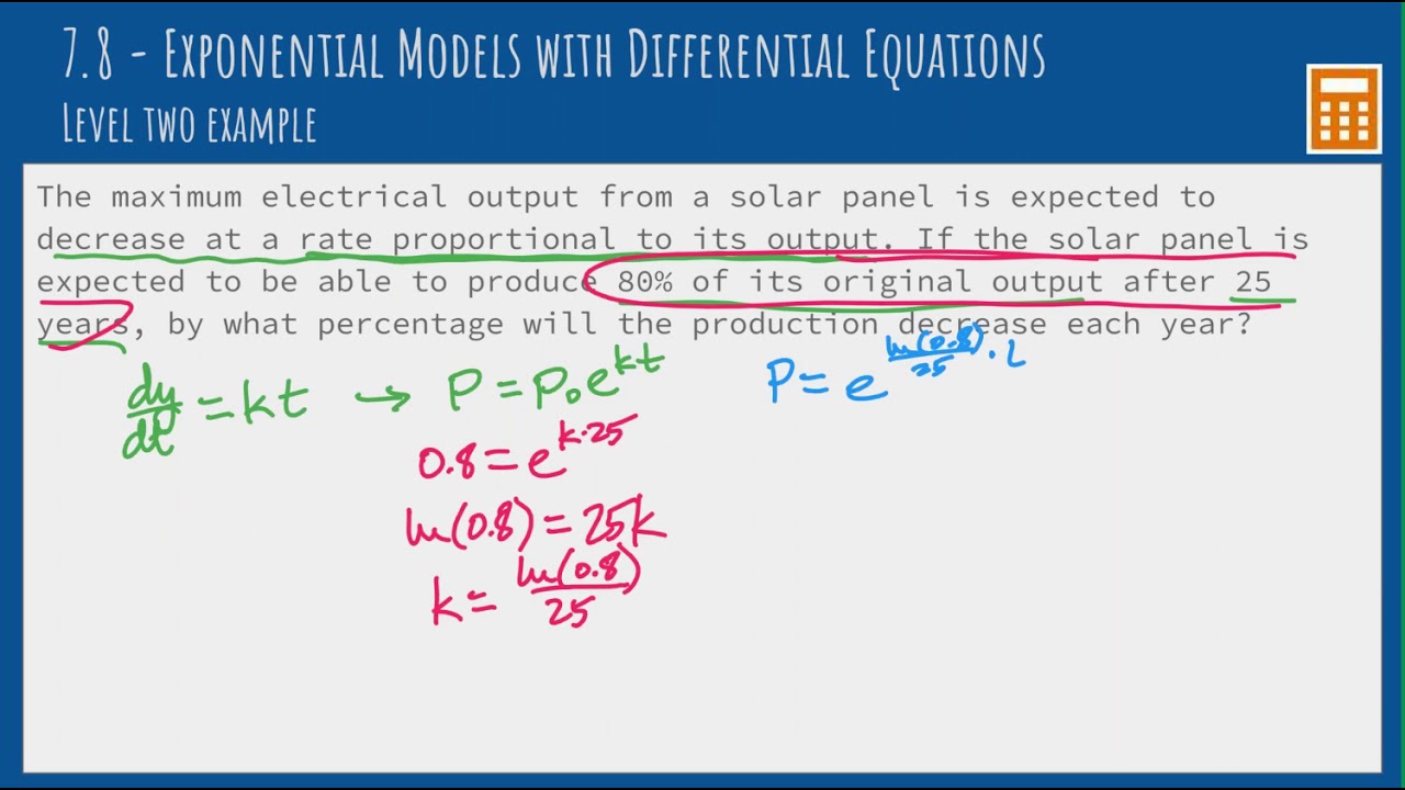 7.8 - Exponential Model - Level 2 Example (Solar Panel)