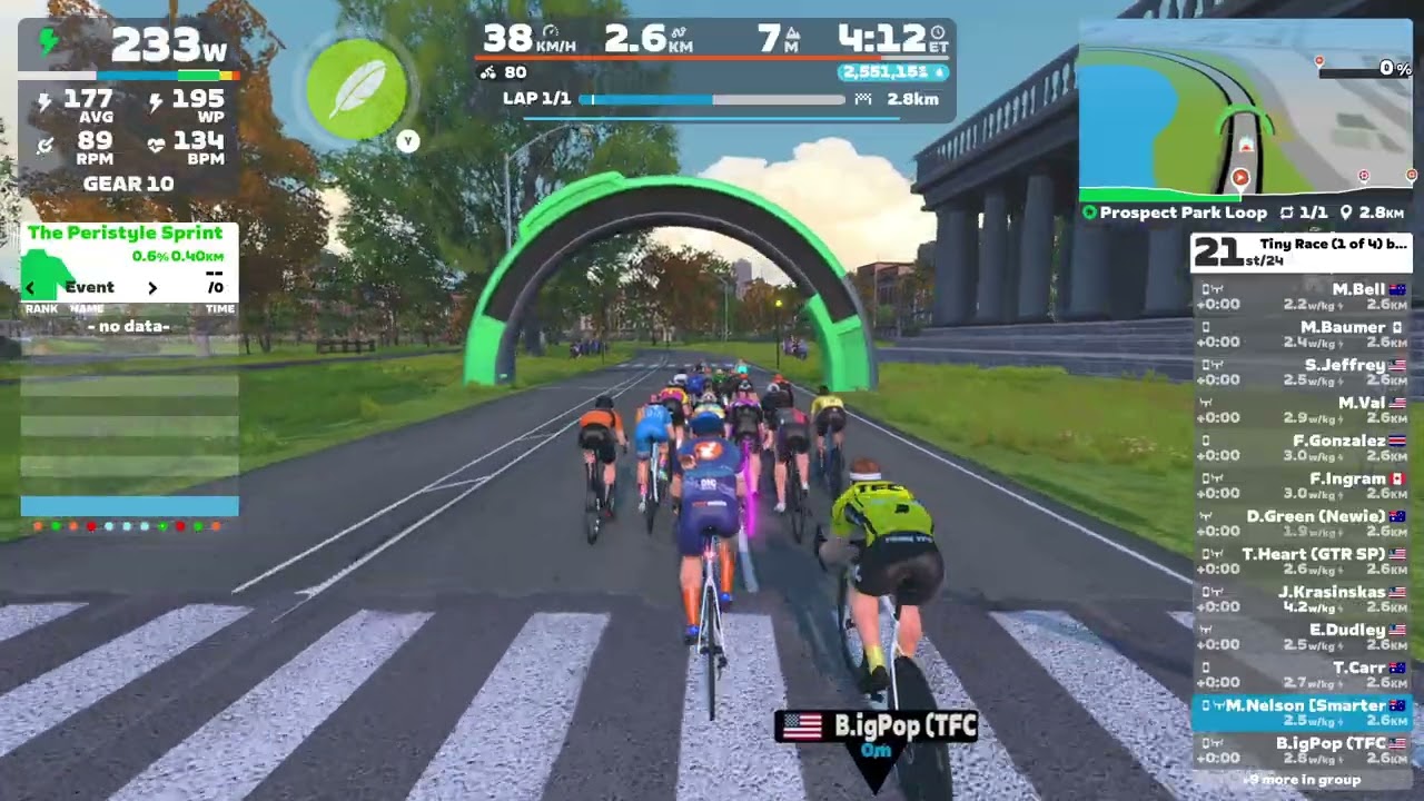 Zwift - Race: Tiny Races (1,2,3,4) by Zwift Insider (C Zone 3) 350-510 - Legends of Prospect Park