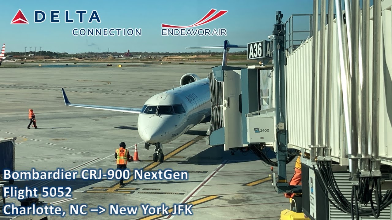 (HD/60) Delta Connection/Endeavor Air flight 5052 from Charlotte to New York Kennedy.
