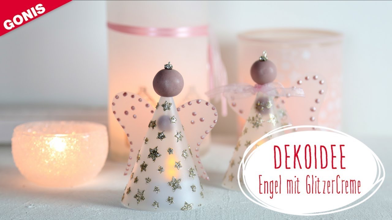 GONIS Dekoidee Engel aus KreativFolie mit GlitzerCreme