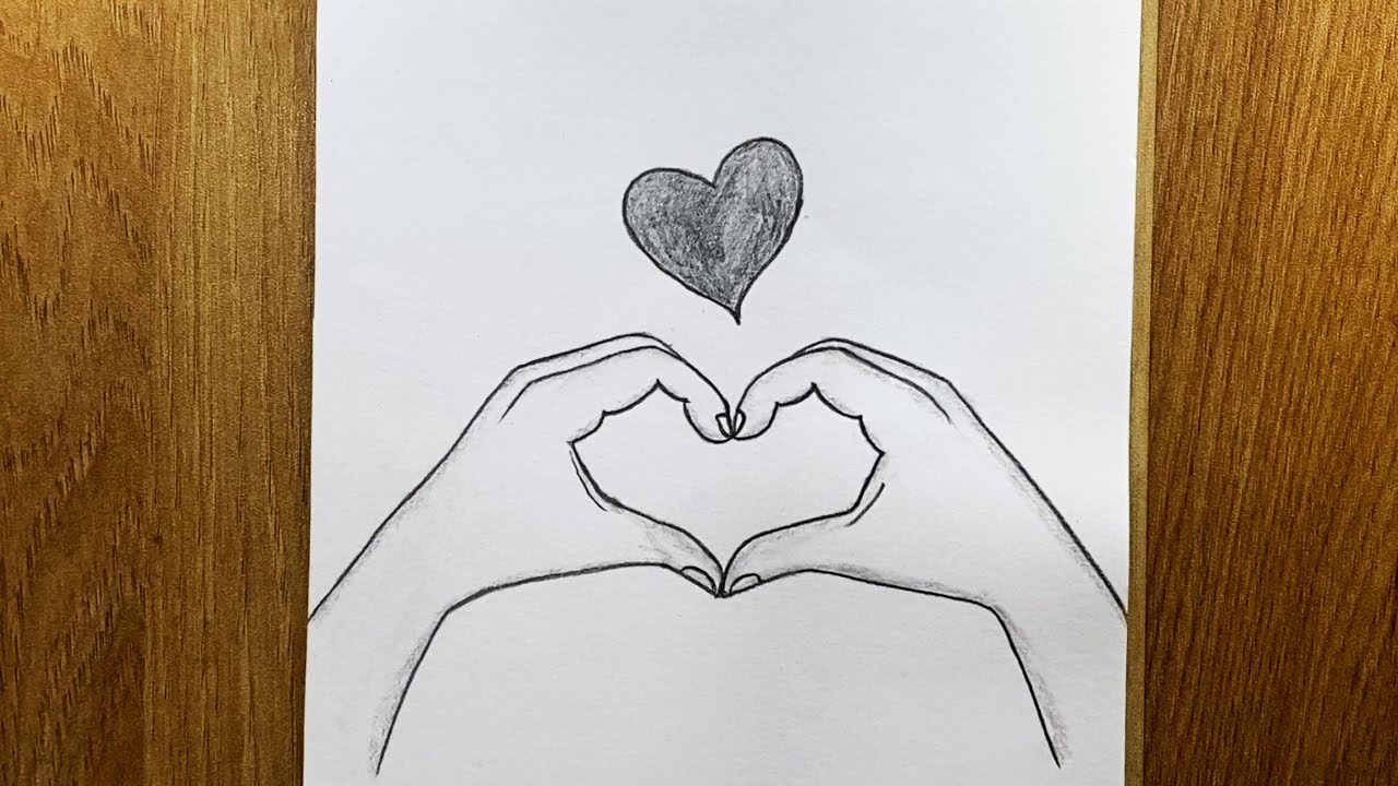 Simple Pencil Drawing Tutorial - Step-by-Step Guide to Drawing a Hand in the Shape of a Heart