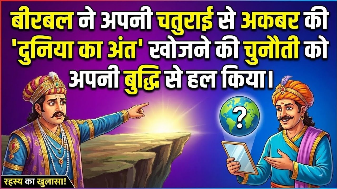 ।।बीरबल ने अपनी चतुराई से अकबर की दुनिया का अंत खोजने की चुनौती को अपनी बुद्धि से हल किया।।