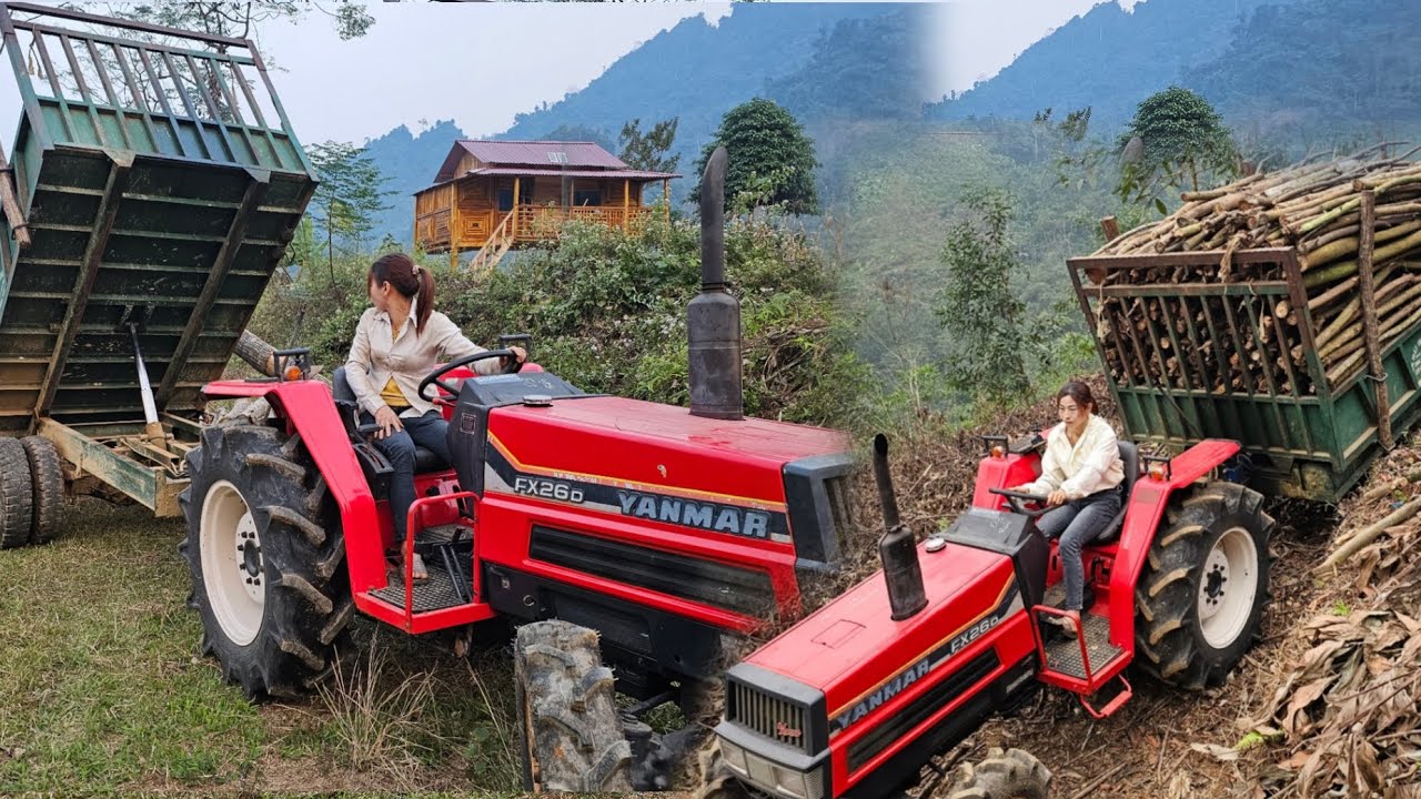 7 days in the life of a girl tractor driver driving up the hill to help villagers carry firewood