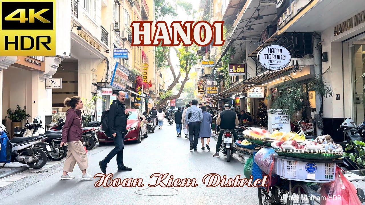 4K HDR | Hanoi Walking Tour From Dong Kinh Nghia Thuc To St. Joseph Cathedral - Hoan Kiem District