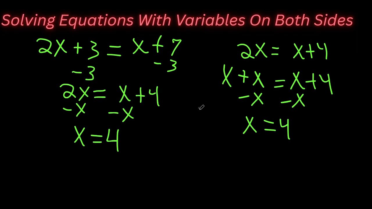 Equations With Variables on Both Sides Lesson 2.3