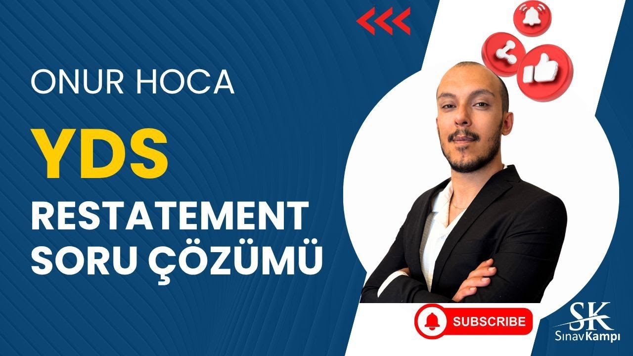 YDS RESTATEMENT SORU ÇÖZÜMÜ | ONUR HOCA