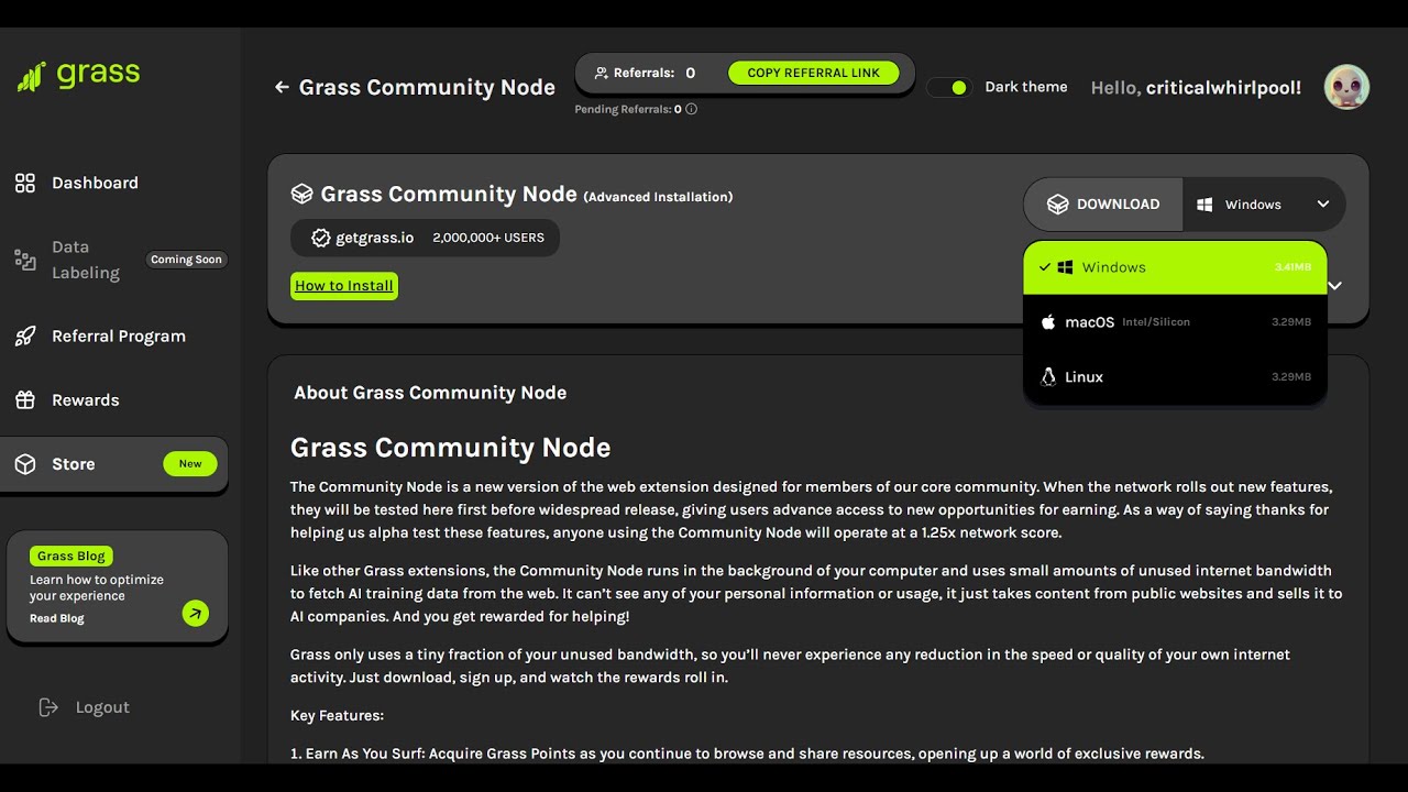 Community node run video on Grass | Can be important role in airdrop |