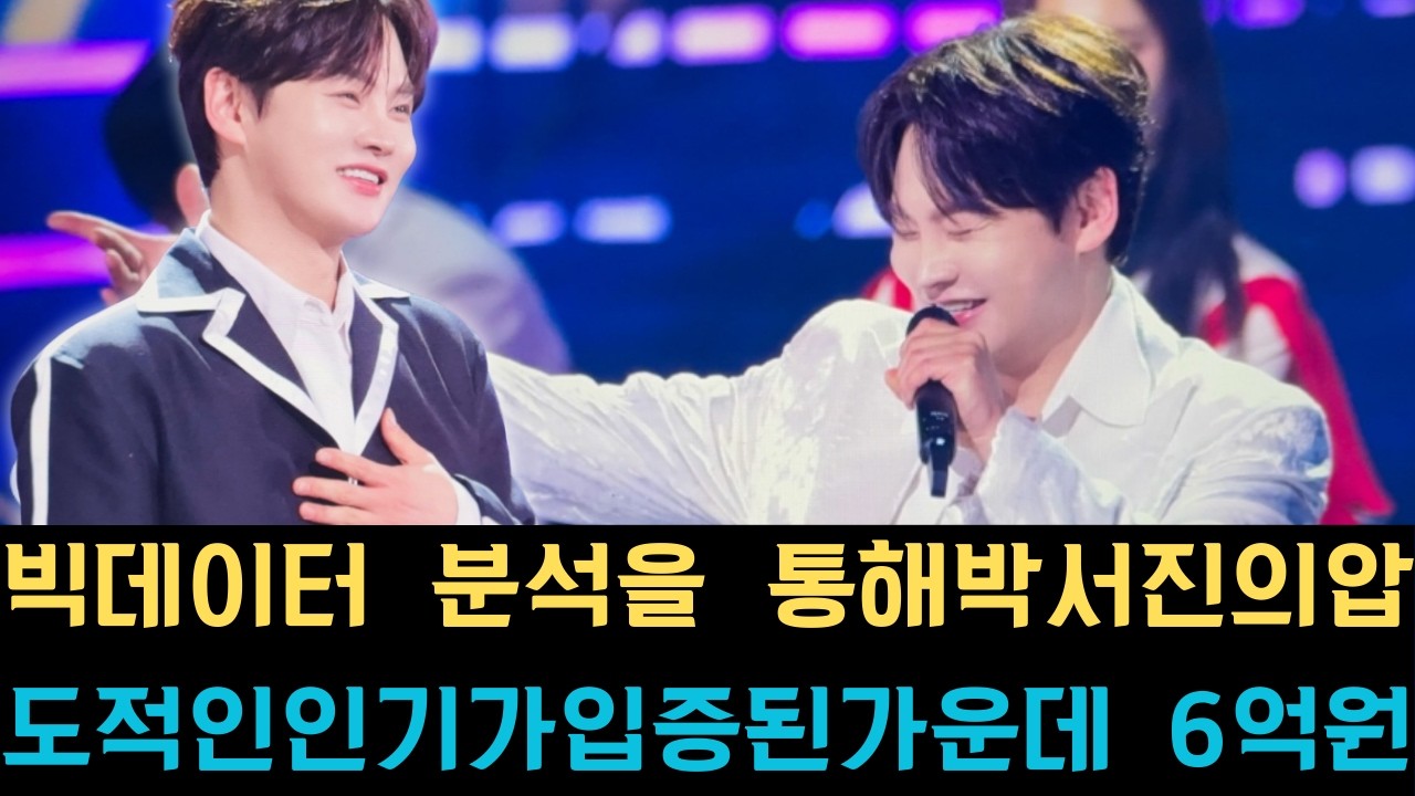 빅데이터 분석을 통해 박서진의 압도적인 인기가 입증된 가운데 6억 원이라는 놀라운 수치가 그의 강력한 티켓 파워와 시장 영향력을 여실히 보여주고 있다.