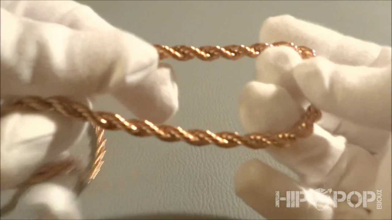 [Hip Pop Bijoux HD]Chaine hip hop en or rose