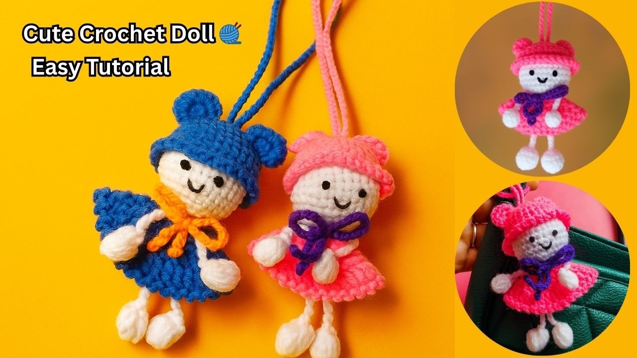Easy Crochet Doll Bagcharm Tutorial | Amigurumi Keychain for beginners | Handmade Gift Ideas