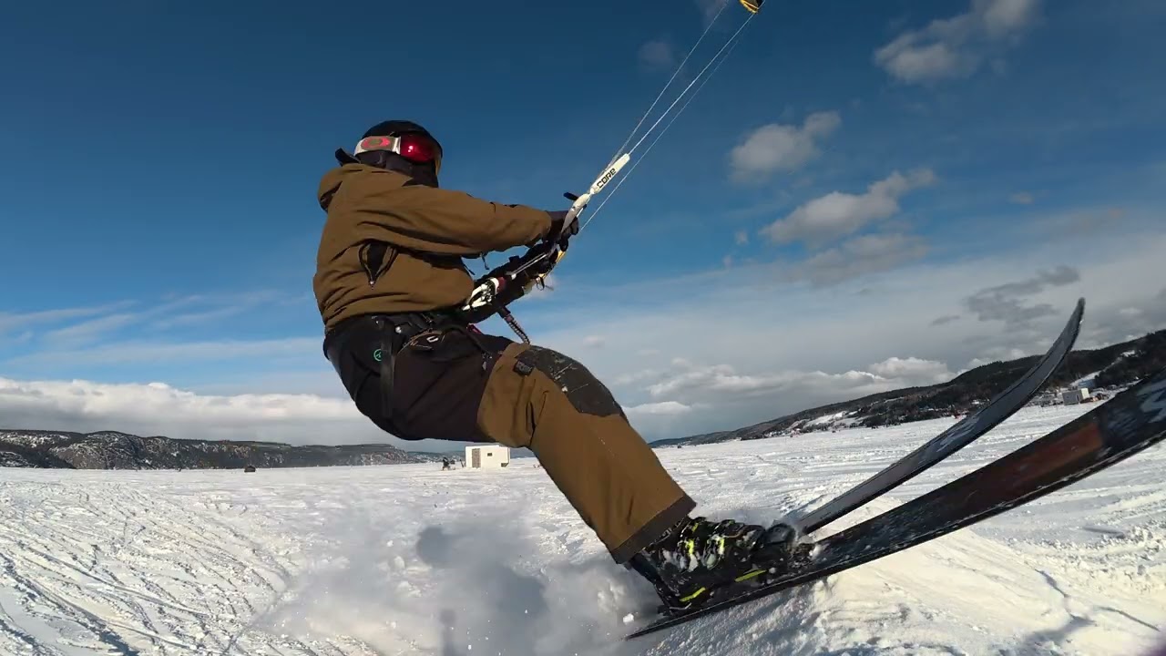 KiteSki 14 fev 2026 La Baie Ouest 12 Noeuds Cabrinha 15m Moto  -10 Celcius