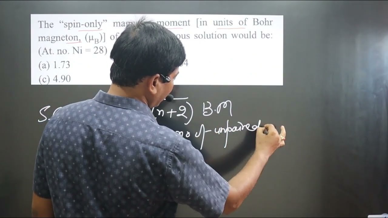 The spin only magnetic moment ( in units of Bohr | Structure of atom MASTER SERIES | Quantum numbers