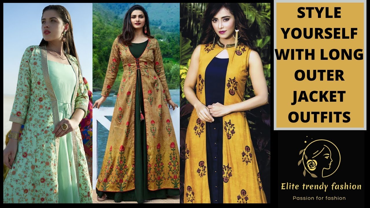 LONG OUTER JACKET OUTFIT COLLECTIONS FOR PARTY WEAR