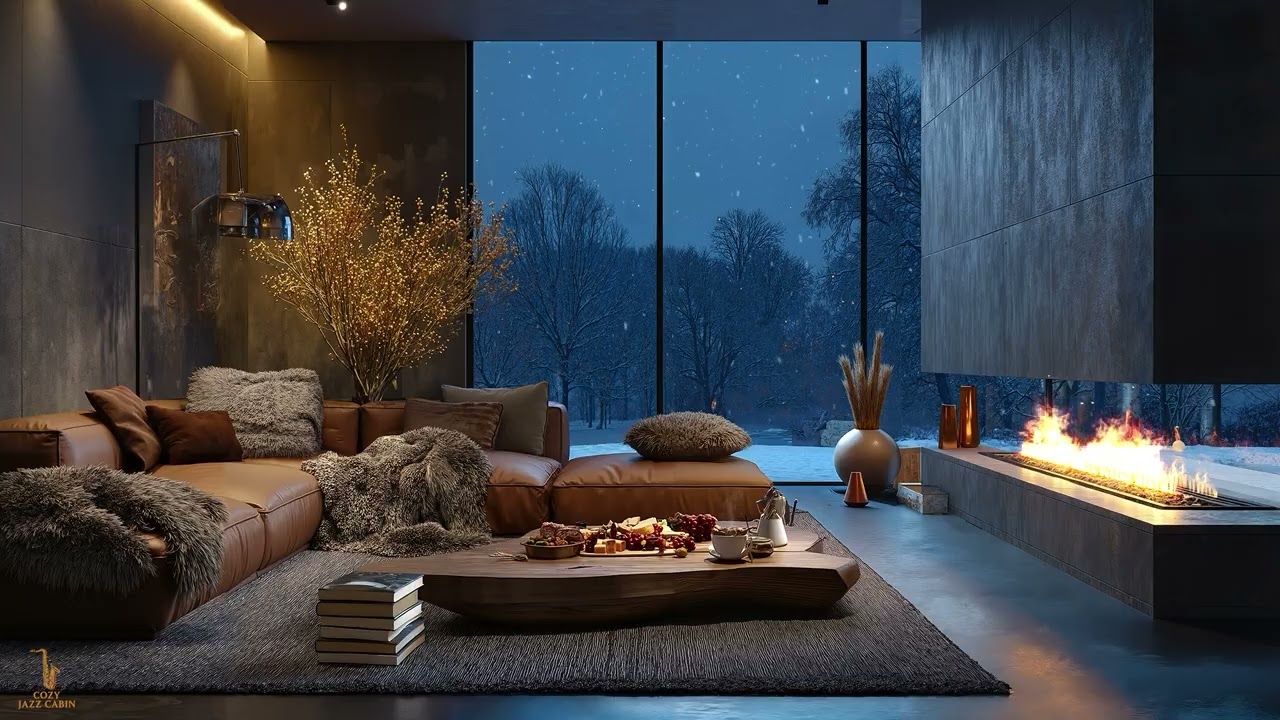 Modern Luxury Cabin Night – Cozy Lounge with Best Saxophone Jazz for Deep Relaxtion