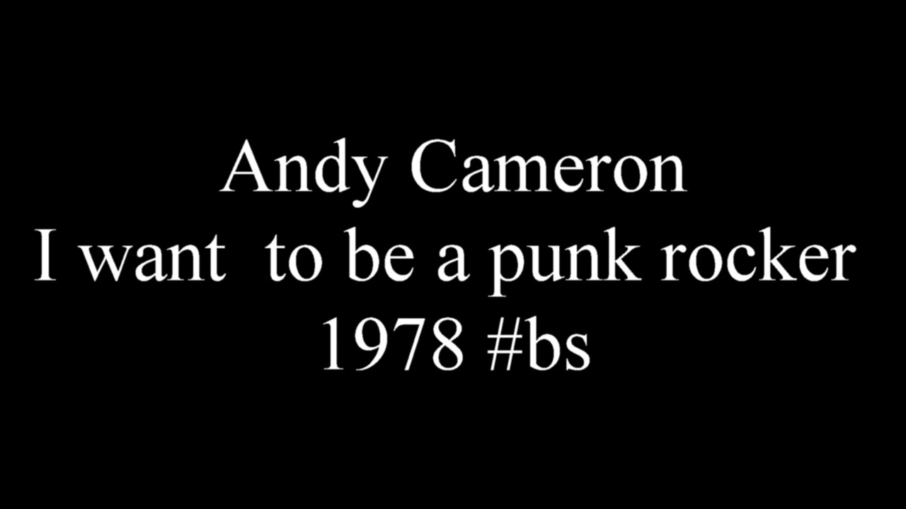 Andy Cameron - I want  to be a punk rocker 1978 #bs