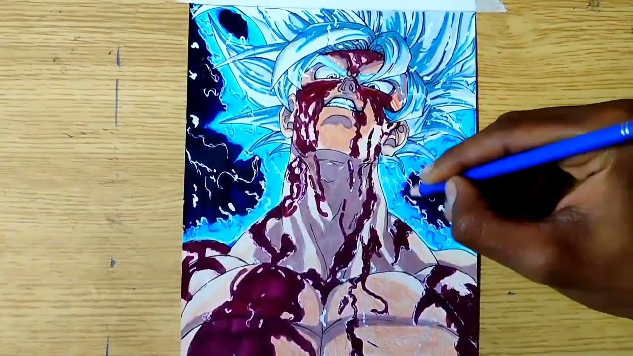 How to draw Goku MUI | Goku MUI drawing