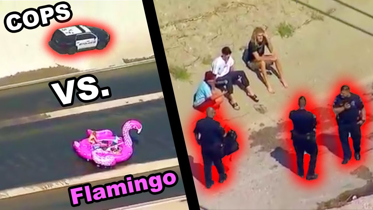 GIANT FLAMINGO VS. L.A.P.D. (Police Chase Inflatable Flamingo Raft Down L.A. River) | JOOGSQUAD PPJT