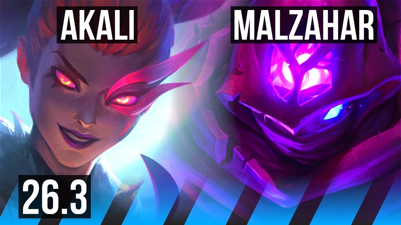 AKALI vs MALZAHAR (MID) | Good KDA: 18/1/6 | EUW Master | 26.3
