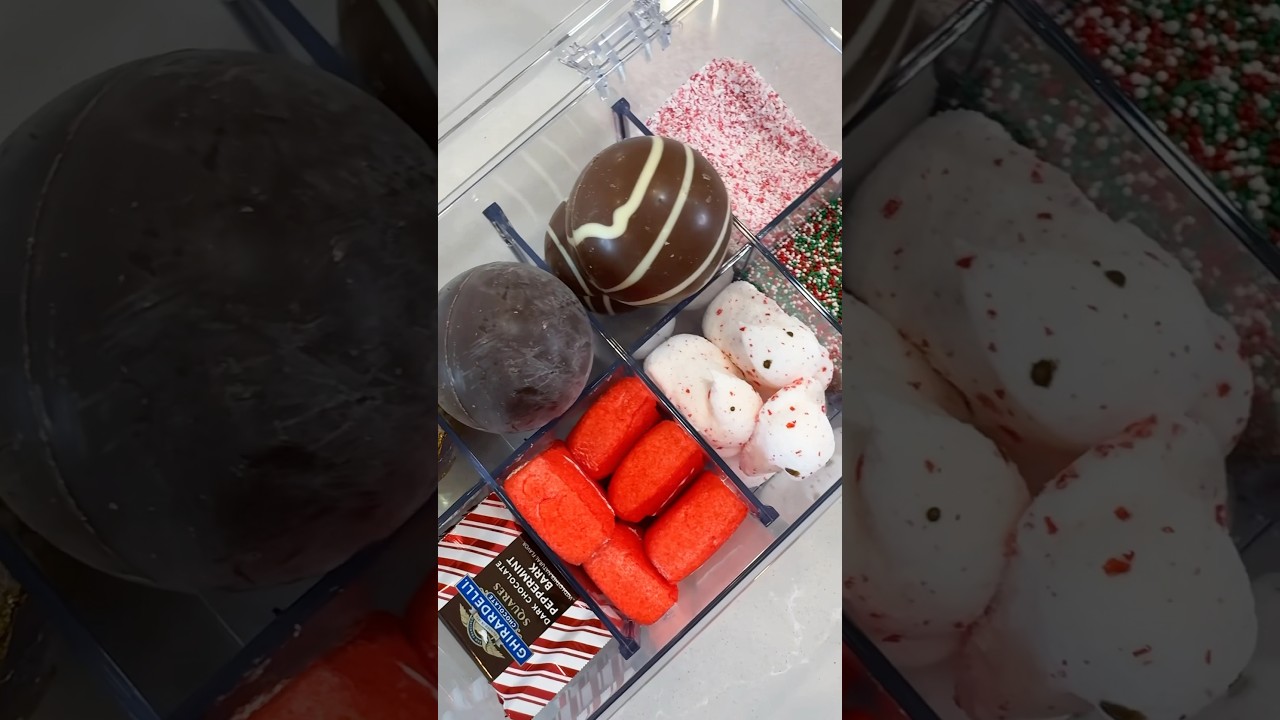 Christmas Hot Chocolate Bar ☃️ part 2/2 #christmas #restock #satisfying #viralvideos #shorts #fypシ゚