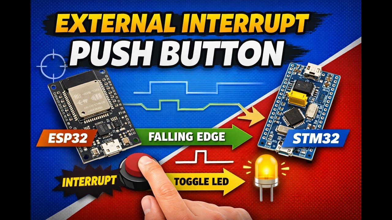 External Interrupt Push Button | ESP32 & STM32