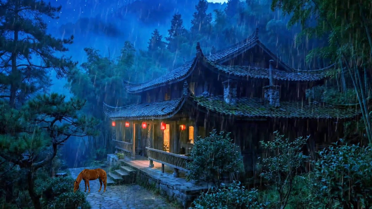 🏡 Heavy Night Rain on Cabin | Relaxing Rain Sounds for Better Sleep