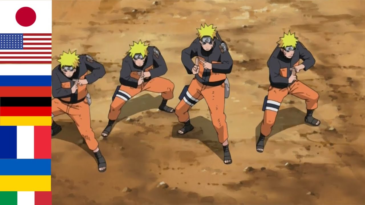 Kage Bunshin no Jutsu in 7 different languages | Naruto Multilanguage