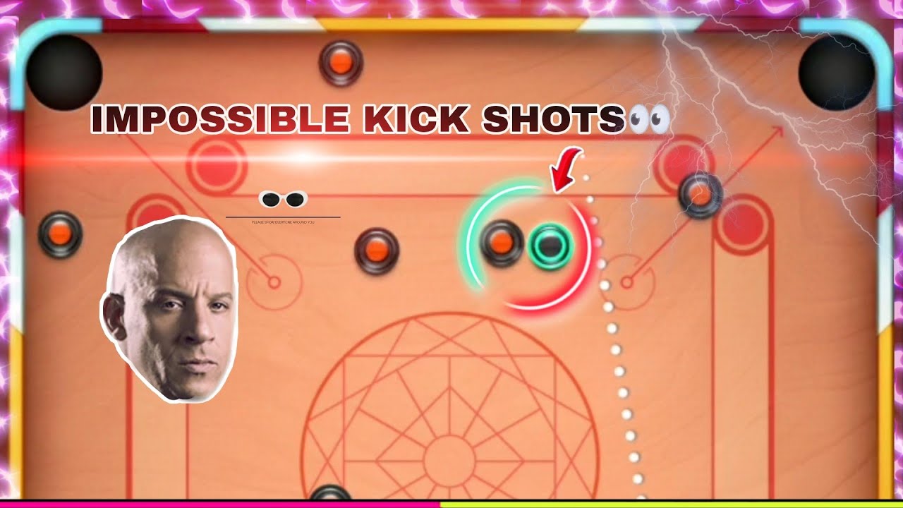 Carrom Pool / Impossible Power Full Kick Shot / Trick Shots / Carrom Gaming miniclip