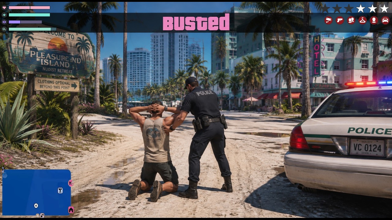 GTA 6 NEW Gameplay Leak, POLICE ARREST, Busted, CyberLeek, Map Leaks. Trailer 3(Grand Theft Auto VI)