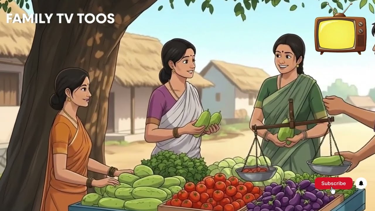 A Day in 1990s, Indian Village Life  Childhood | Heartwarming Family Story|  Ghibli Animation