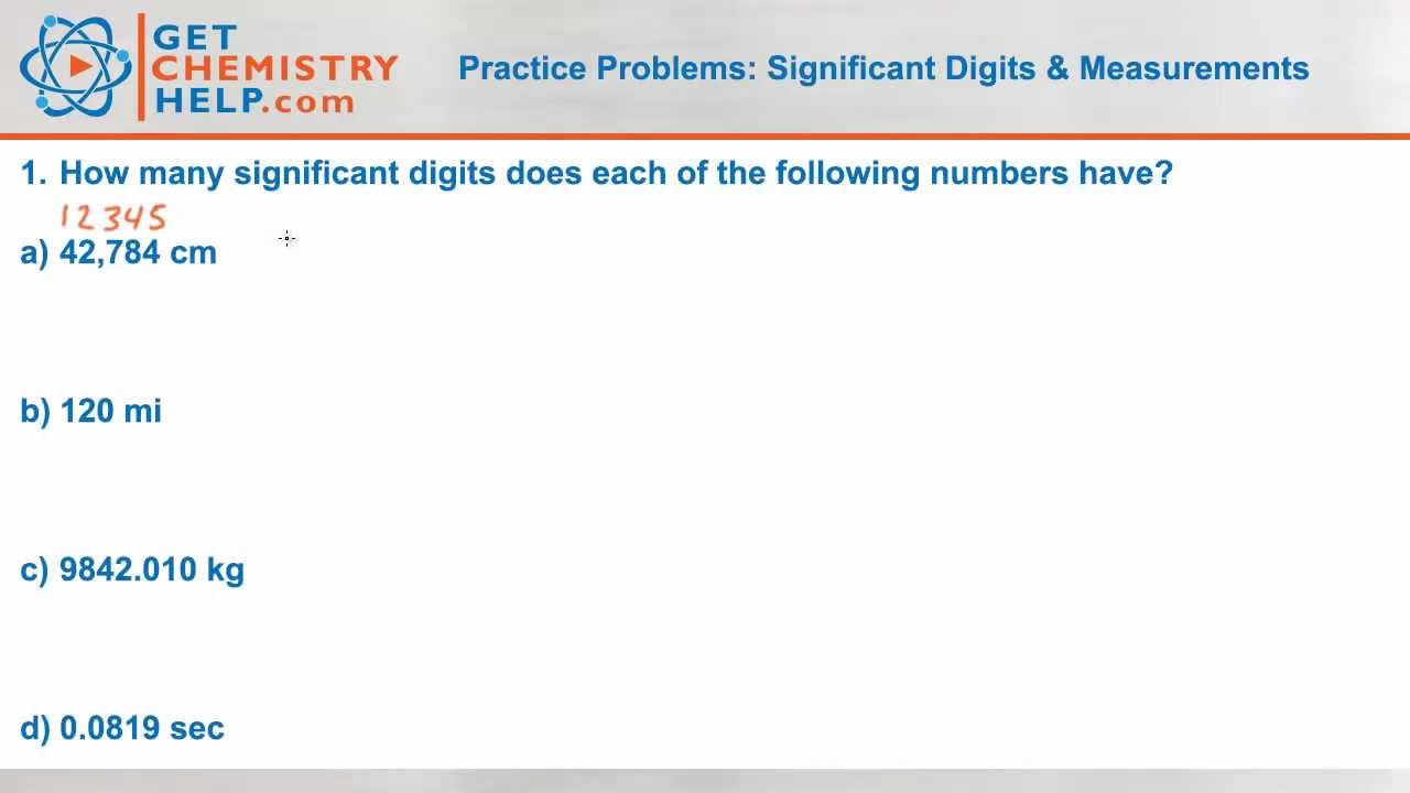 Chemistry Practice Problems: Significant Digits & Measurements