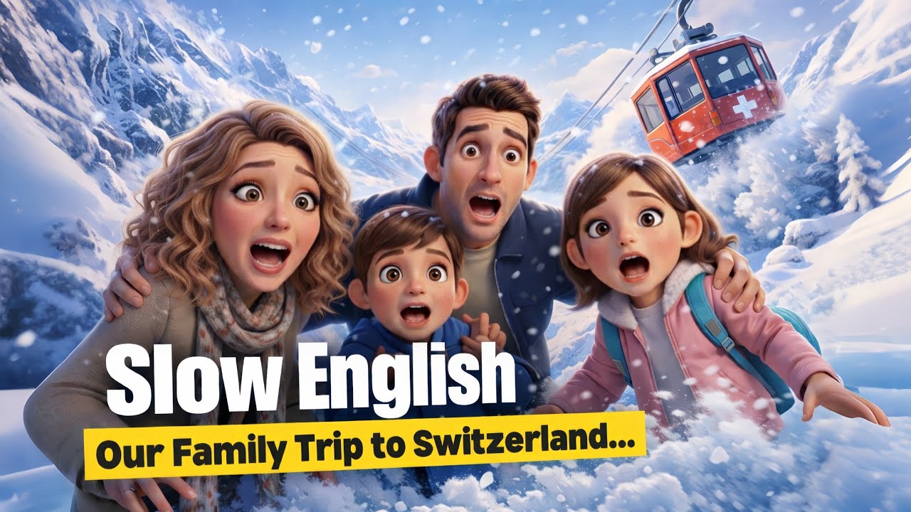 Family Trip to Switzerland 🇨🇭 | Snow Mountains, Cable Car & Travel | Slow English