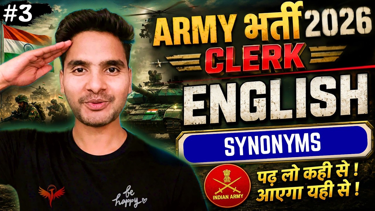 Army Clerk English Class : 50 Most Repeated SYNONYMS 🔥 | By Sandeep Yadav Sir