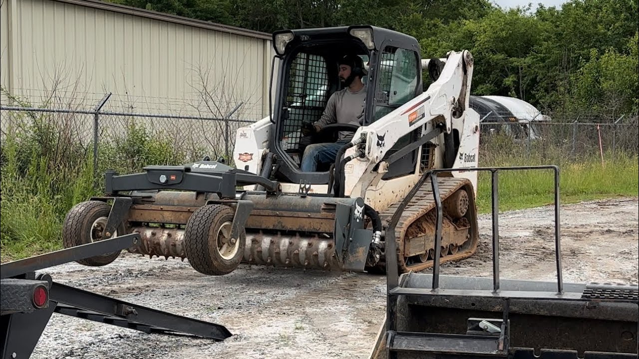 Prepping for Grass Seed with my Bobcat Soil Conditioner