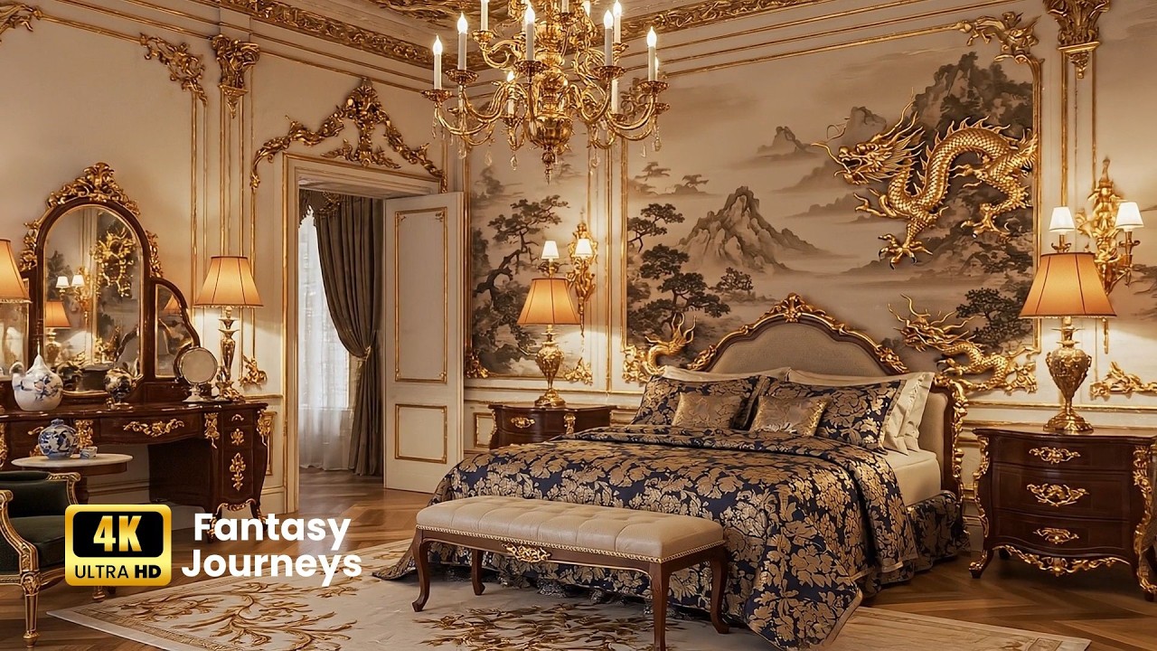 Inside Magnificent Billionaire Mansion With Golden Dragons, Royal Luxury Rooms & Pure Opulence in 4K