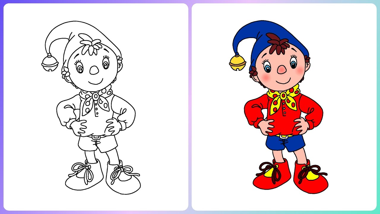 How to draw Noddy in toyland | Easy step-by-step drawing | Little Champs Art
