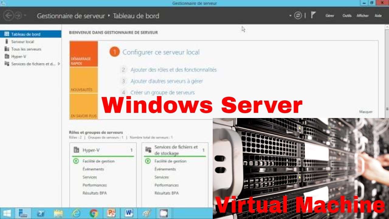 installer ajouter machine virtuelle hyper v sous windows server