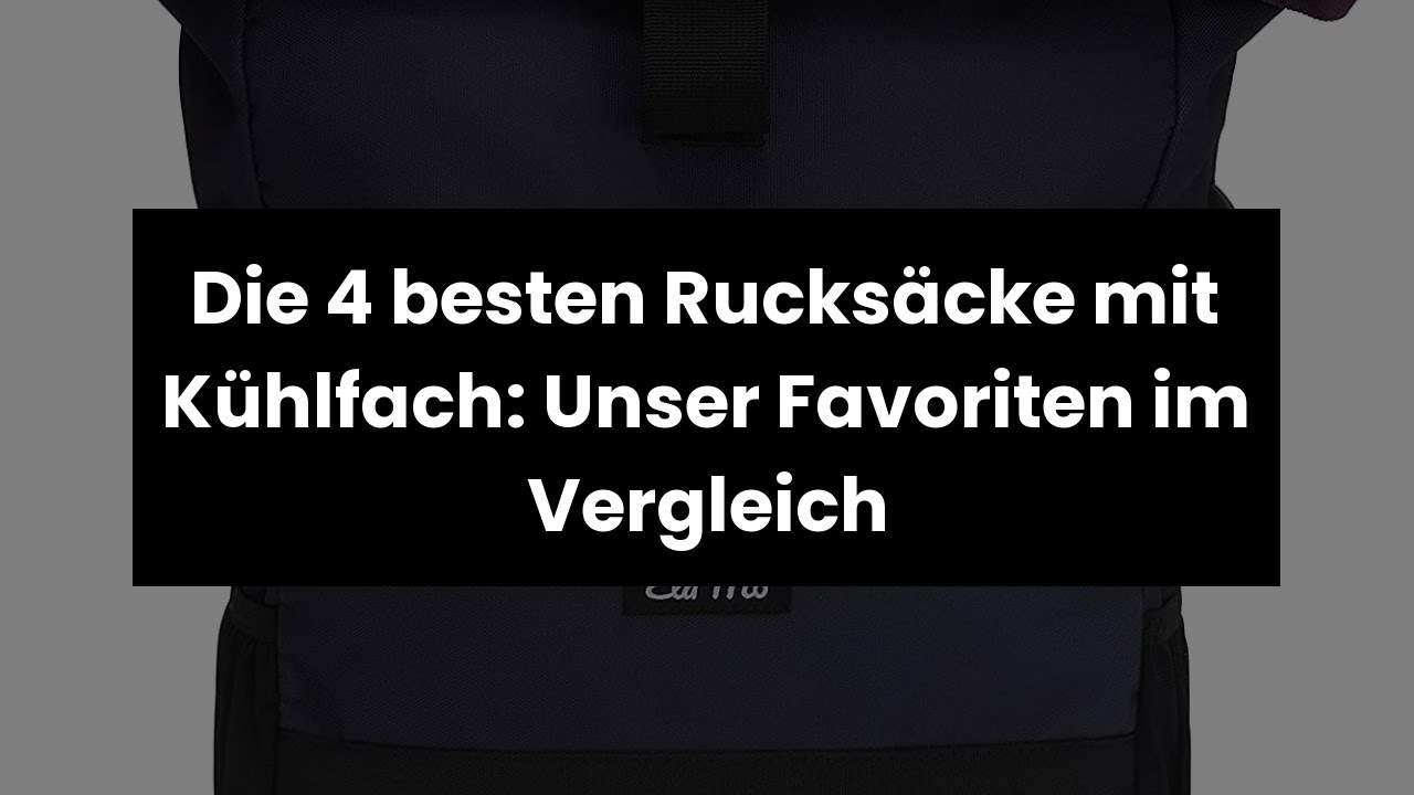 RUCKSACK MIT K&Uuml;HLFACH: Die 4 besten Rucks&auml;cke mit K&uuml;hlfach: Unser Favoriten im Vergleich