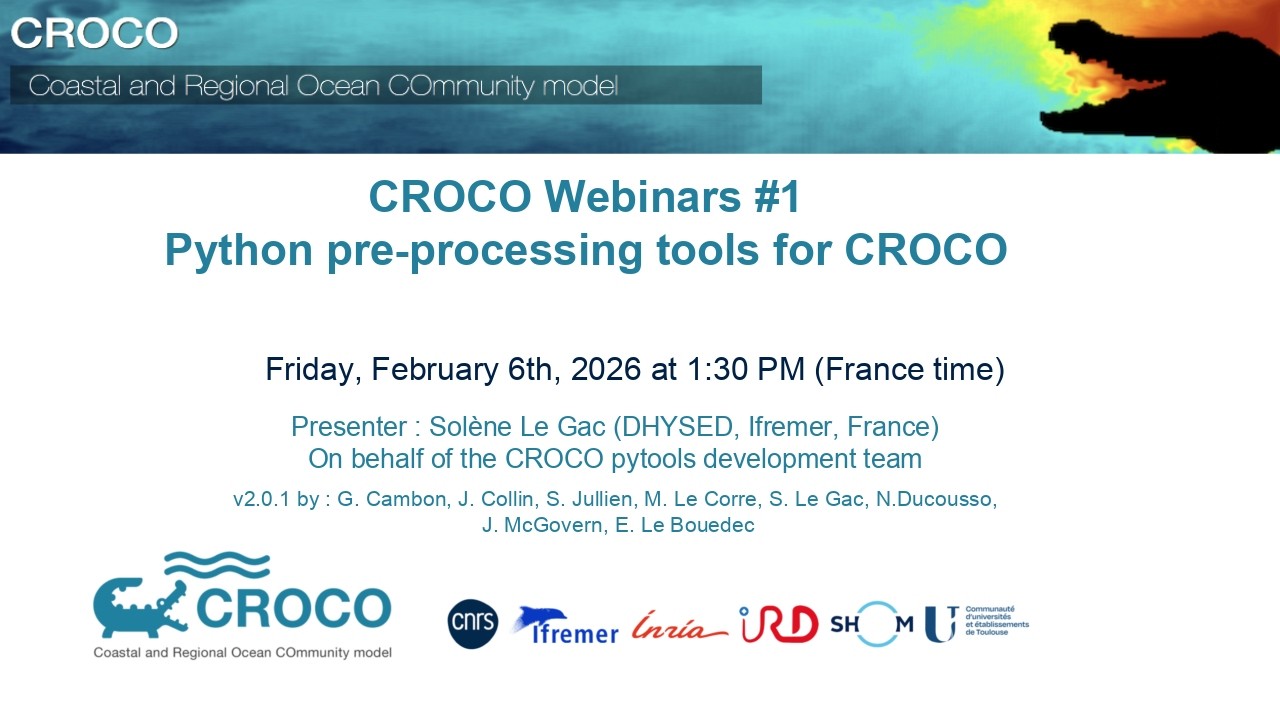CROCO Webinars #1 : Python pre-processing tools for CROCO