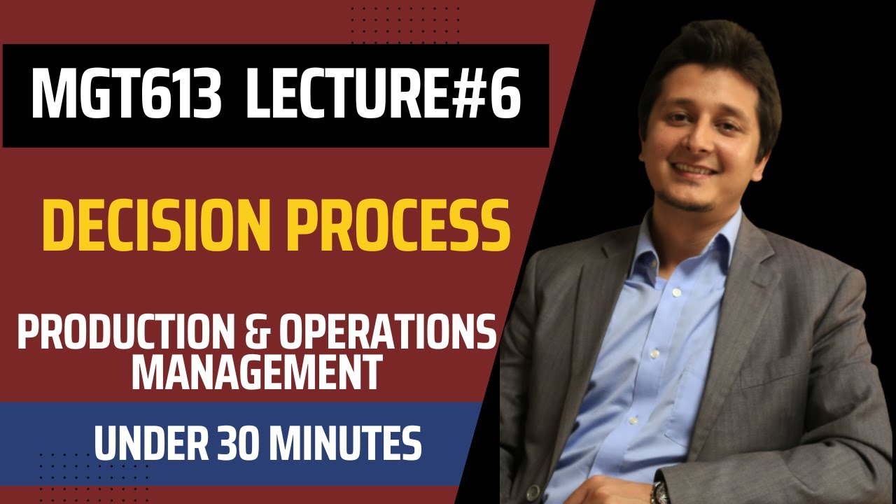 MGT613 Lecture 6 - Decision Process - Production & Operations Management VU | Urdu & Hindi