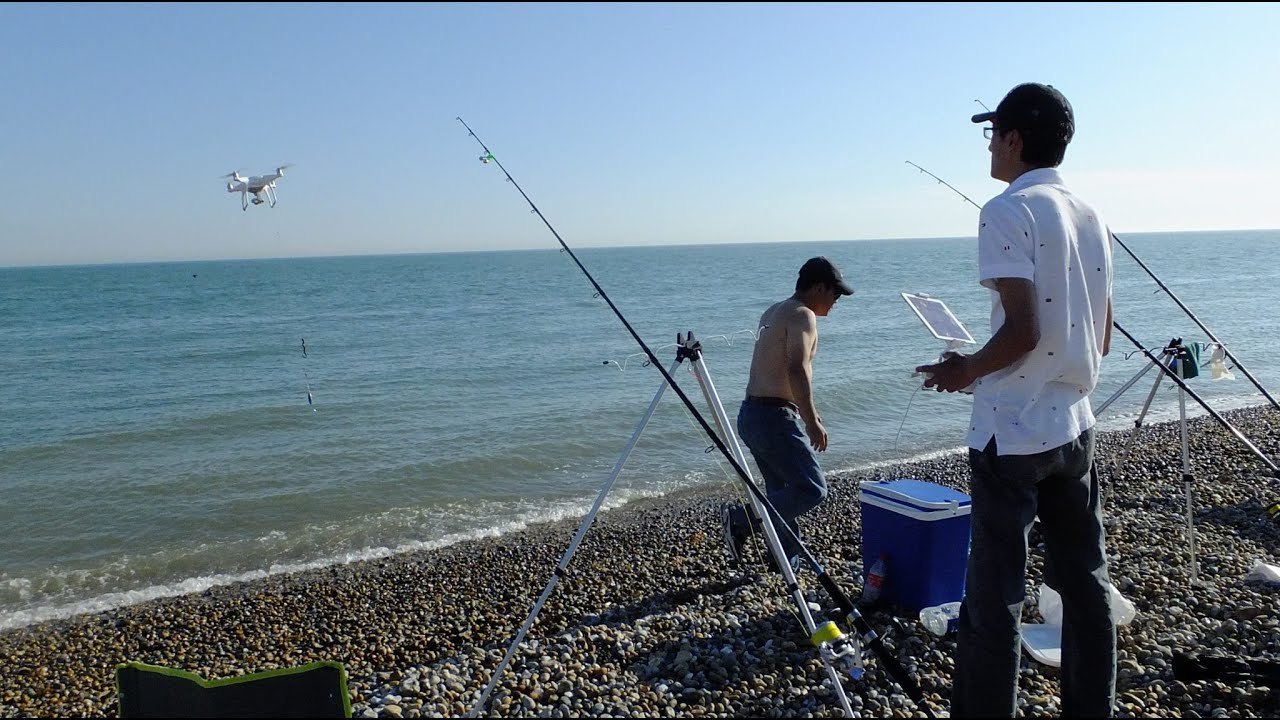 Drone Fishing - Phantom - Dammam Half Moon - طريقة صيد الاسماك بطائرة الفانتوم في صيد السمك