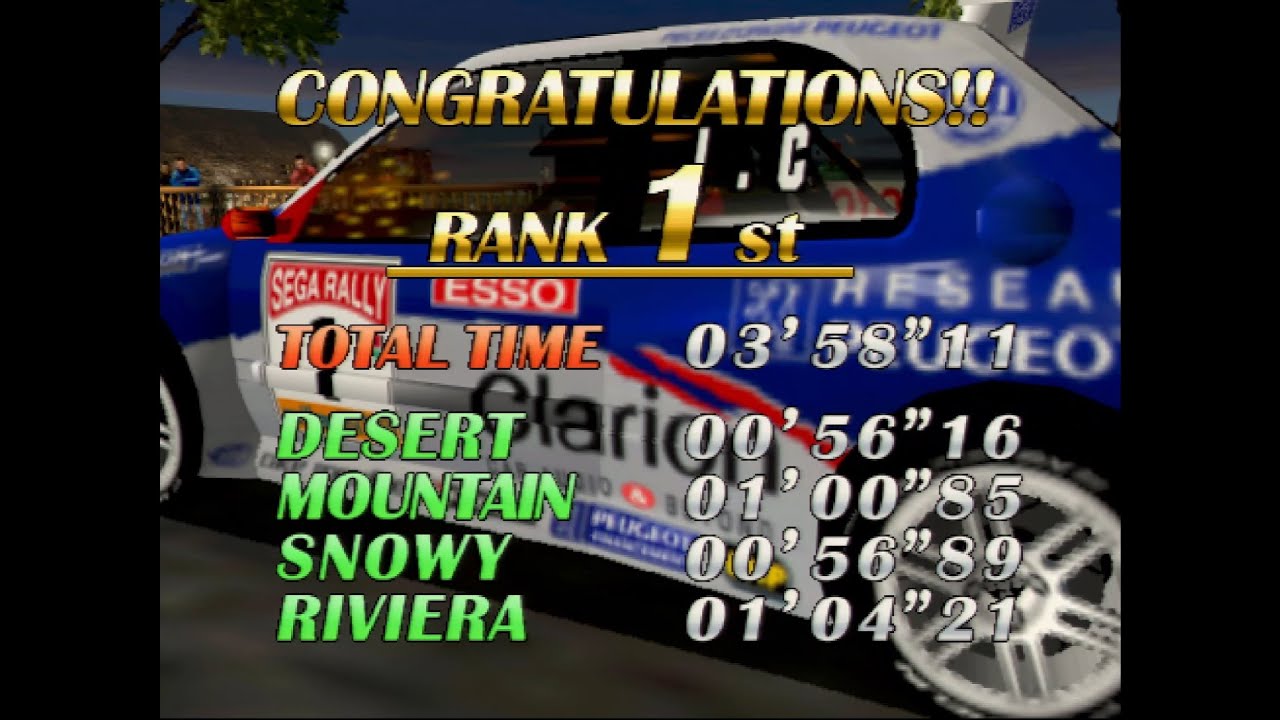 [4K] Sega Rally 2 Championship run: 3'58