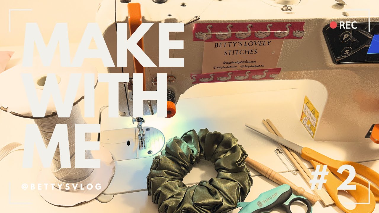 MAKE WITH ME: Making a scrunchie order, sewing on an Industrial sewing machine, DIY, not a tutorial