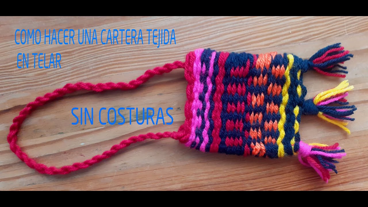 Telar de cartón// parte 2 como desmontar[IFA]cartera tejida sin costuras