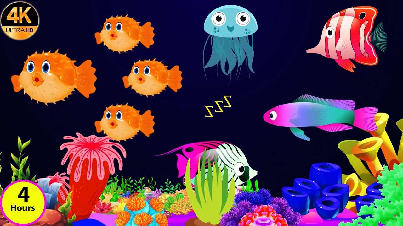 4 Hours Bedtime Lullabies and Calming Undersea Animation Baby Lullaby Sleep And Relaxing music # 544