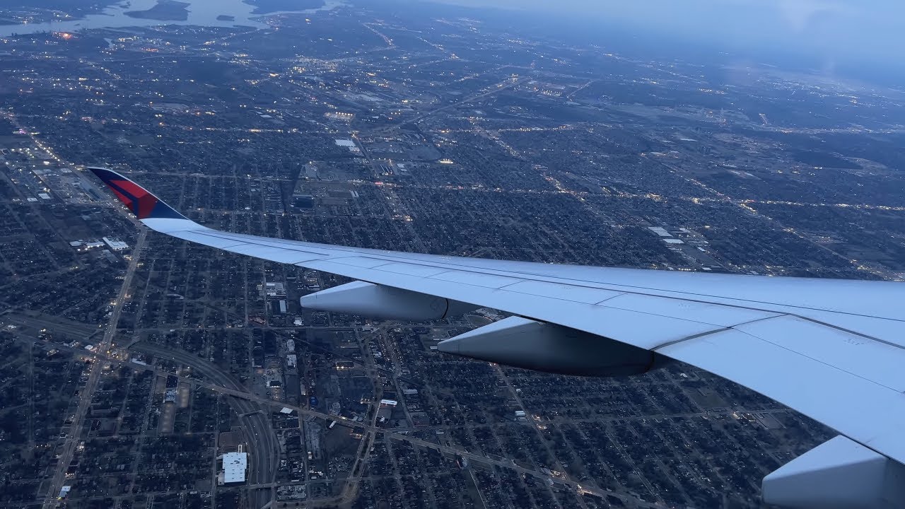 Delta A350-900 Approach and Landing | Detroit DTW