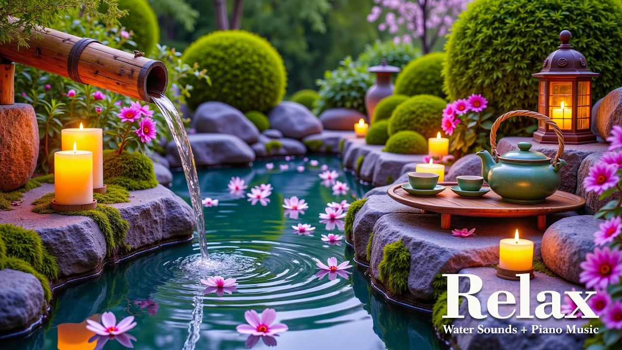Healing Music for Inner Peace 🌿 Bamboo Water Sounds to Stop Overthinking, Stress Relief, Anxiety