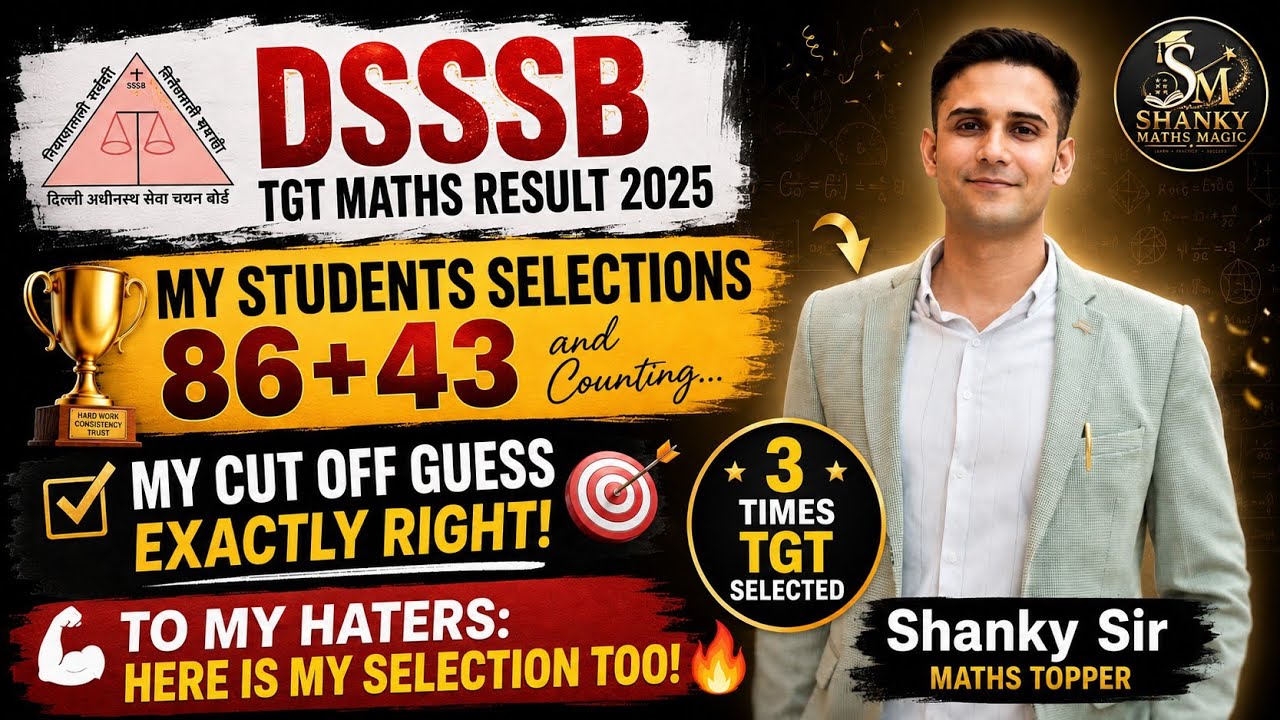 DSSSB TGT Maths Result 2024 🔥86+43 Selections! 😱 | Cut-Off Guess EXACTLY Right #tgtmaths #tgt #pgt